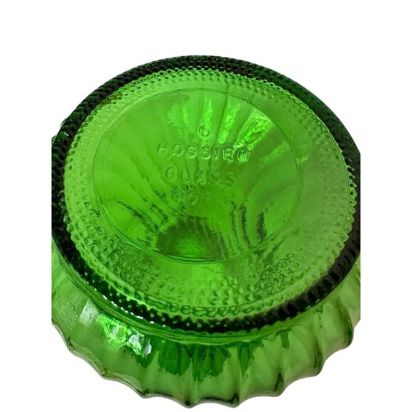 Green Hoosier Glass Twisted Pattern Vase 9" Tall Vintage Decorative Piece - Picture 5 of 5